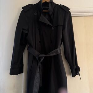 Sophisticated Black Double-Breasted Trench Coat